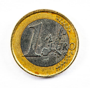 photograph of a one euro coin