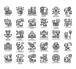 Set of Business Motivation thin line and pixel perfect icons for any web and app project.