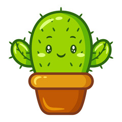 cute cactus drawing sticker