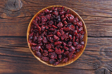 Dried cranberries in plate