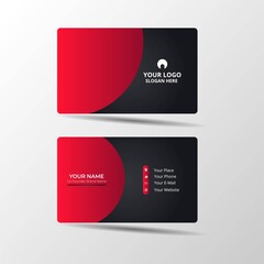 Modern business card design template. with black and red color