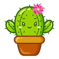 cute cactus drawing sticker