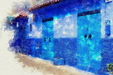 Chefchaouen, a city with blue painted houses. A city with narrow, beautiful, blue streets.
