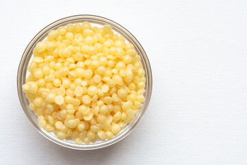 Beeswax in a bowl