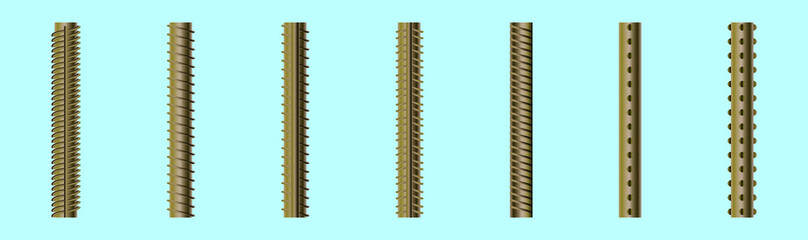 set of endless rebars cartoon icon design template with various models. vector illustration isolated on blue background