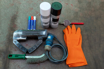 Tools and equipment for Non-Destructive Testing(NDT) of welding. with process Magnetic Particle...