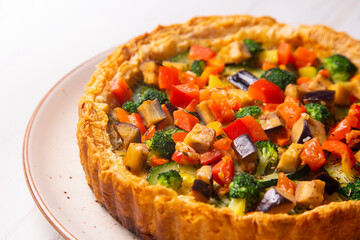 Veggie quiche traditional french recipe
