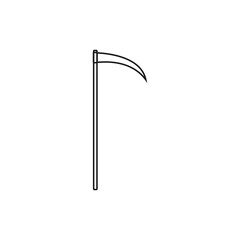 Scythe icon. Line style. Vector. 
