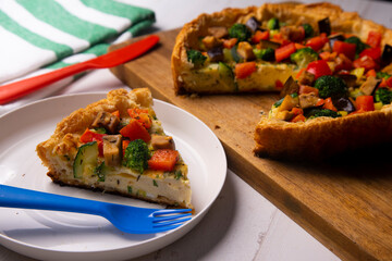 Veggie quiche traditional french recipe