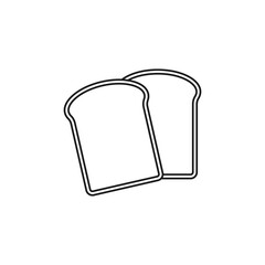 Slice of bread icon. Vector. Line style. 	