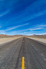 The View along a Long Road in Nevada