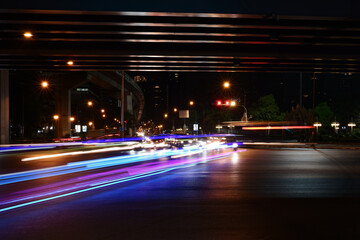 Fototapeta na wymiar traffic at night in Thailand 