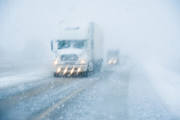 Truck on the winter highway