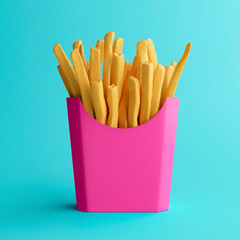 3d illustration of minimal french fries isolated