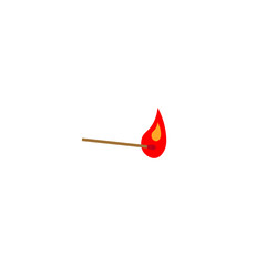 Isolated burning matches. Vector drawing.