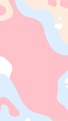 Vertical abstract background. Hand drawn various shapes and doodle objects. Use for Instagram stories. Contemporary modern trendy vector illustrations. Gentle colors.