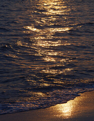  reflection of sea, sunset waves