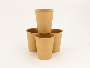 Close up take-out coffee cup Isolated on background
