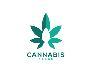 CBD oil cannabis vector logo. Cannabis logo. Cannabis logo for sale.