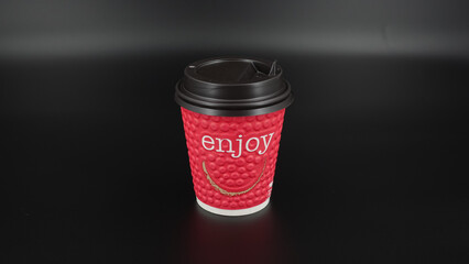 Close up take-out coffee cup Isolated on background