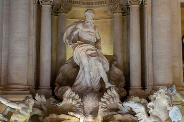 Trevi Fountain in the night, Rome, Italy