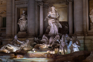 Obraz premium Trevi Fountain in the night, Rome, Italy