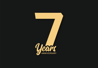 7 years anniversary vector template, 7th birthday logo