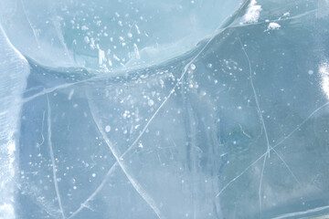 Waves, patterns, air, frozen water in nature. Abstract ice drawing.