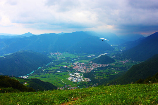 Hang gliding taken in Julian Alps, Slovenia