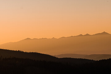 Sunset over the High Tatras,  the smallest mountains in the world