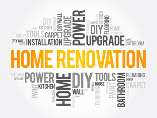 Home Renovation Word Cloud, business concept collage