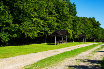 Countryside place for a weekend of townspeople in nature
