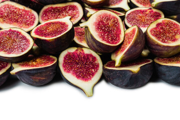 Tasty figs background. Top view.