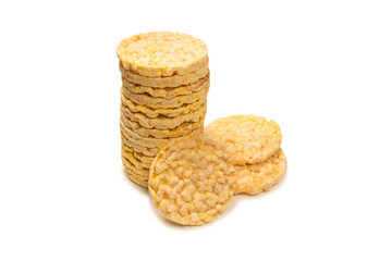 Rice wafer isolated on white background.