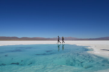 Walking in salted field