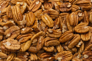 Pecan-nut isolated on white background.