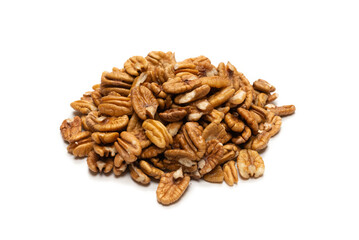 Pecan-nut isolated on white background.