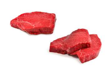 Beef steak isolated on white background.