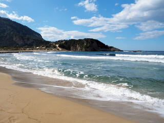 Aspect of Voidokoilia beach in winter, Greece