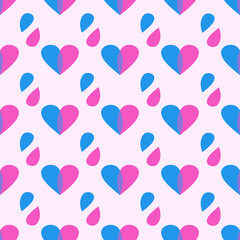 seamless pattern background, heart shape, colorful