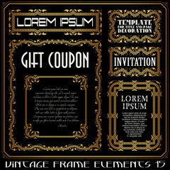 Vector set frame and border design elements