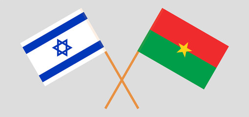 Crossed flags of Israel and Burkina Faso