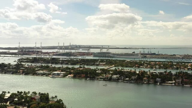 NCL Cruise ship in Miami port