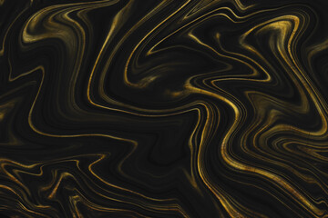 Abstract texture in dark green tones and gold. Baroque painting watercolor inspiration.