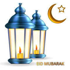 3d lantern for islamic holiday eid mubarak