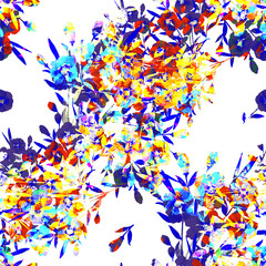 seamless pattern abstracts floral composition