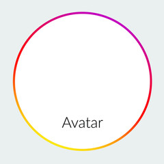 Social media avatar. User icon, stories, live video, streaming. Logo, symbol, sign. Vector illustration of a circle with colorful gradient. 