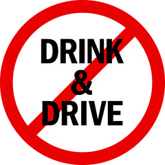 Do not drink and drive sign. Traffic signs and symbols.