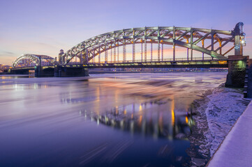 Fototapeta na wymiar Peter the great bridge. Saint-Petersburg, Russia.