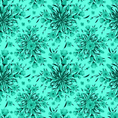 seamless pattern with abstract flowers